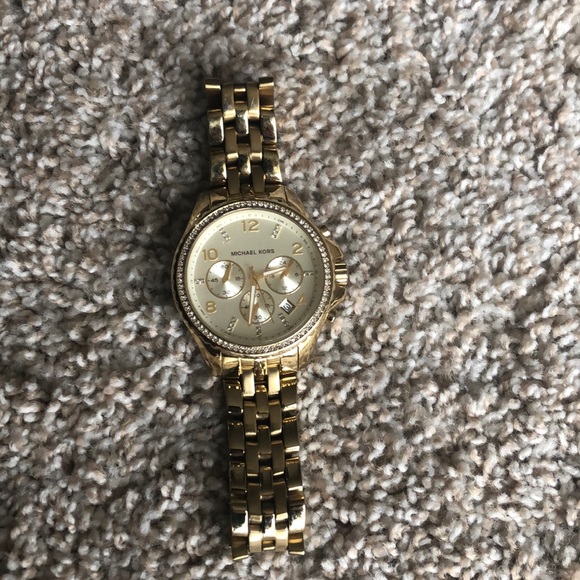 Gold Michael Kors watch with diamond accents - Picture 1 of 4